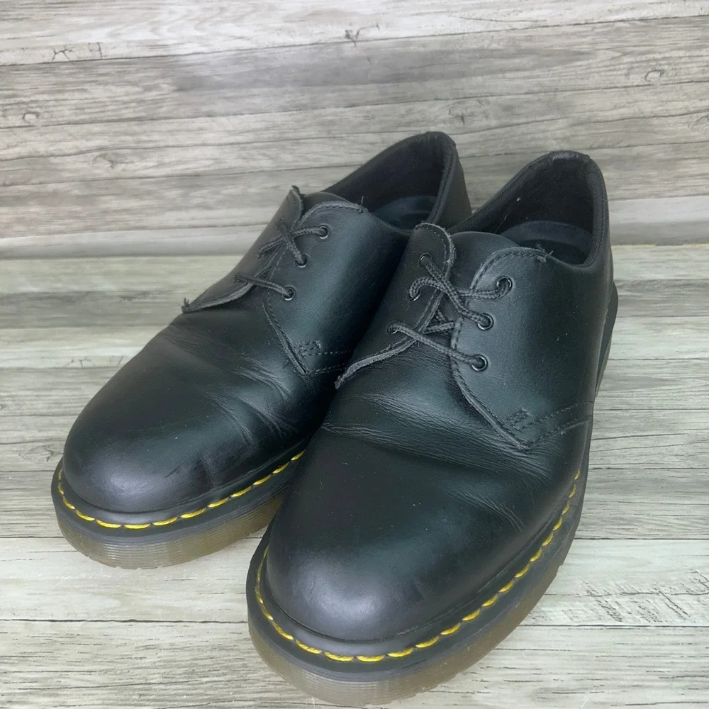 Dr. Martens 1461 Safety Shoes Slip Resist Softwair Black Leather Mens Size US 13